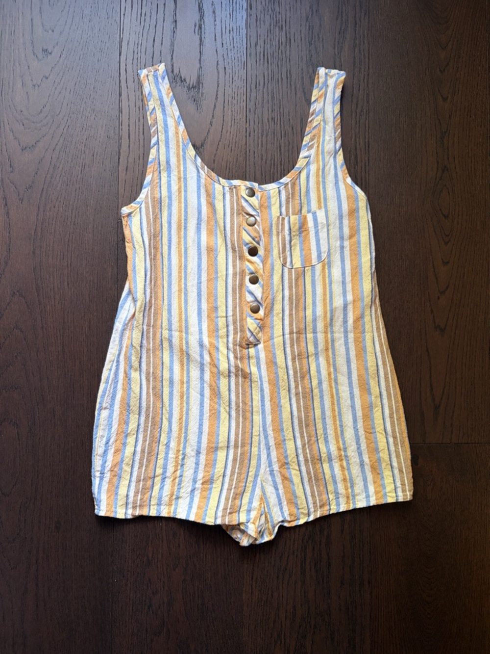 Striped Yellow & Blue Romper